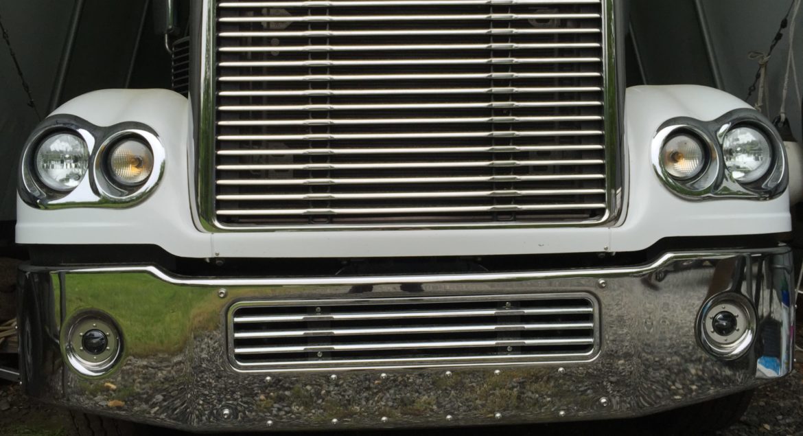 LED fog lights installed on Freightliner Coronado